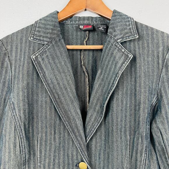 NY Jeans Jones and Co Y2K Denim Blazer - M - Picture 2 of 6